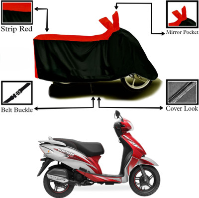 DeepShakshi AUTOMOTIVE Two Wheeler Cover for TVS(Wego, Red, Black)