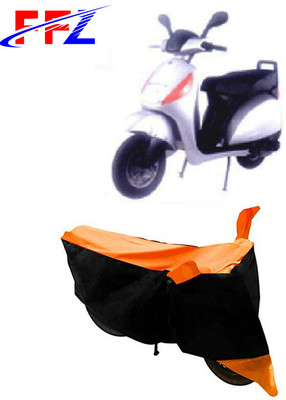 FFZ Waterproof Two Wheeler Cover for Bajaj(Fusion, Black, Orange)
