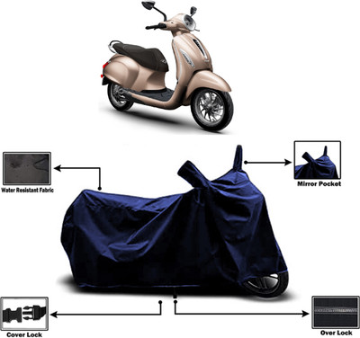Amexride Two Wheeler Cover for Bajaj(New Chetak, Blue)