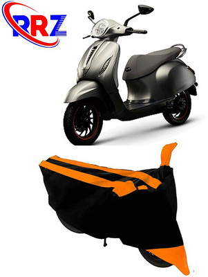 RRZ Waterproof Two Wheeler Cover for Bajaj(Chetak, Black, Orange)