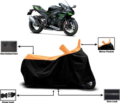 Amexride Two Wheeler Cover for Kawasaki(Ninja ZX-10R BS6, Orange)