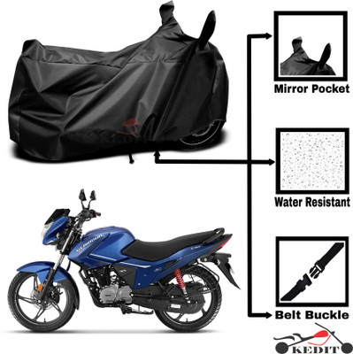 KEDIT Two Wheeler Cover for Hero(Glamour BS6, Black)