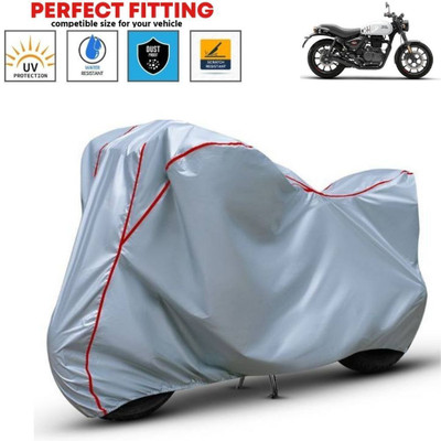 BigFly Waterproof Two Wheeler Cover for Royal Enfield(Hunter 350, Silver)