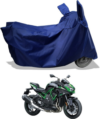 Amexride Two Wheeler Cover for Kawasaki(ZH2, Blue)