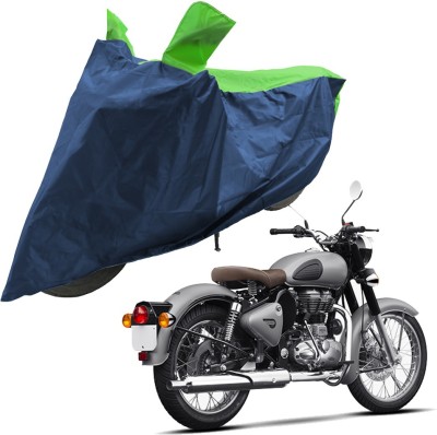 RiderShine Two Wheeler Cover for Royal Enfield(Classic 350 Signals, Blue, Green)