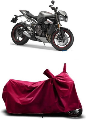 Coxtor Waterproof Two Wheeler Cover for Triumph(Street Triple RS BS6, Maroon)