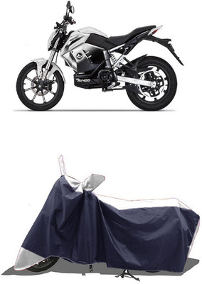 SUGASHRI Waterproof Two Wheeler Cover for Revolt(RV 400, White, Blue)