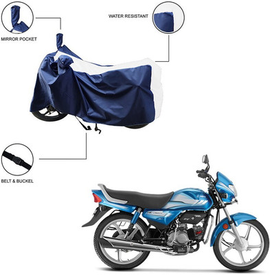 Furnish Flow Two Wheeler Cover for Hero(HF Deluxe, White)