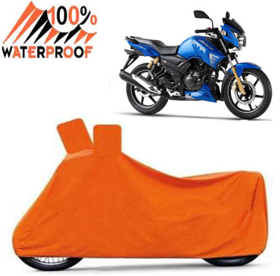Autoinnovation Waterproof Two Wheeler Cover for TVS(Apache RTR 180, Orange)
