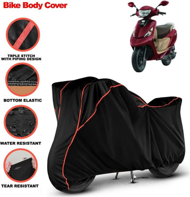 Grizzly Two Wheeler Cover for TVS(Scooty Zest, Black, Red)