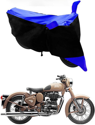 MMSSTAR Waterproof Two Wheeler Cover for Royal Enfield(Classic Desert Storm, Blue, Black)