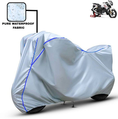 Delphinium Waterproof Two Wheeler Cover for TVS(Apache RTR 180, Silver, Blue)