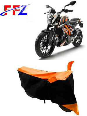 FFZ Waterproof Two Wheeler Cover for KTM(Duke 390 ABS, Black, Orange)