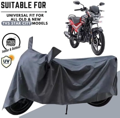 MADAFIYA Waterproof Two Wheeler Cover for TVS(Star City, Grey)