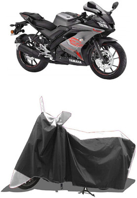 SUGASHRI Waterproof Two Wheeler Cover for Yamaha(YZF-R15 V3 New BS6, White, Black)
