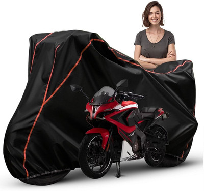 Car Styling Waterproof Two Wheeler Cover for Bajaj(Pulsar RS 200, Black, Red, Multicolor)