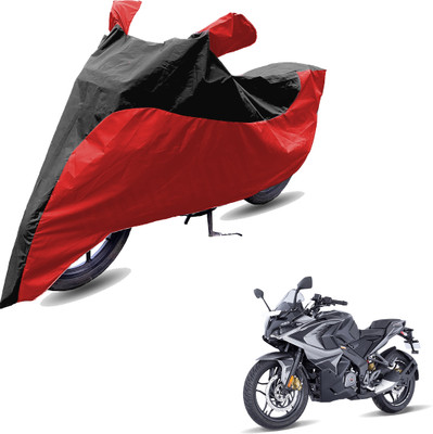 FurniGully Two Wheeler Cover for Bajaj(Pulsar SS400, Black, Red)