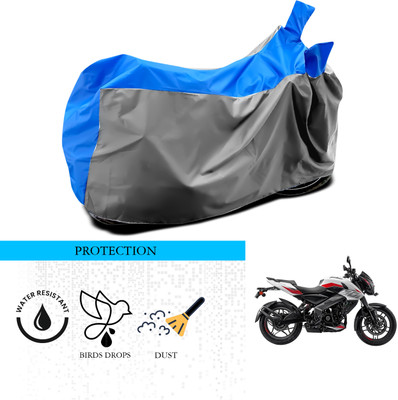 ANTHUB Waterproof Two Wheeler Cover for Bajaj(Pulsar 200, Grey, Blue)