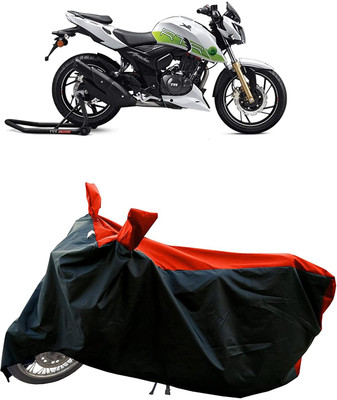 KEDIT Two Wheeler Cover for TVS(Apache RTR 200 Fi E100, Red, Black)