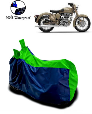 rakku Waterproof Two Wheeler Cover for Royal Enfield(500, Green, Blue)