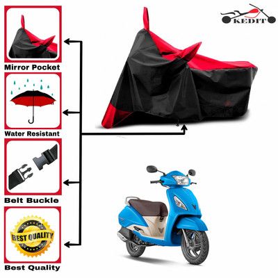 AASHTIK MART Two Wheeler Cover for TVS(Jupiter Grande BS6, Red, Black)