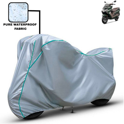 Delphinium Waterproof Two Wheeler Cover for Suzuki(Burgman Electric, Silver)