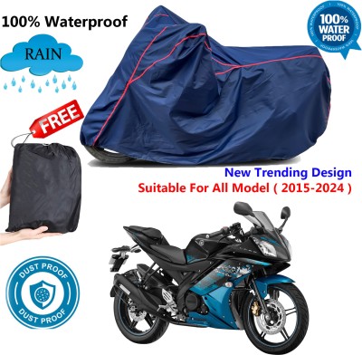 AUTOCAD Waterproof Two Wheeler Cover for Yamaha(YZF R15 Ver 2.0, Blue, Red)