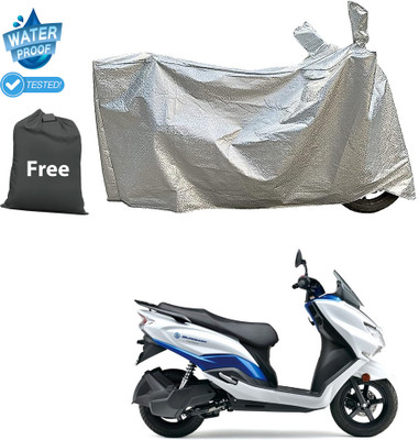 CODOKI Waterproof Two Wheeler Cover for Suzuki(Burgman Electric, Silver)