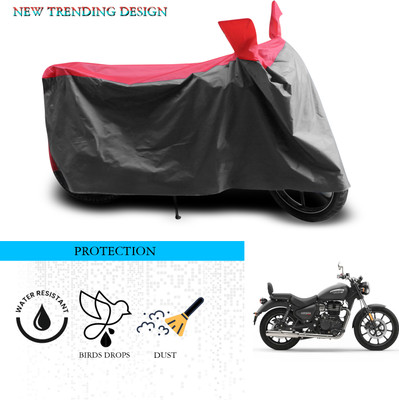 SnehaSales Waterproof Two Wheeler Cover for Royal Enfield(Meteor 350, Grey, Red)