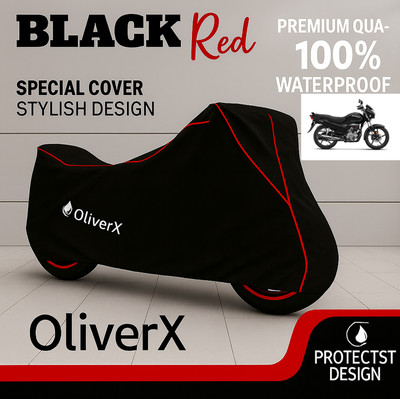 OliverX Waterproof Two Wheeler Cover for Hero(Super Splendor, Black, Red)
