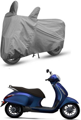 DeepShakshi AUTOMOTIVE Waterproof Two Wheeler Cover for Bajaj(Chetak, Grey)