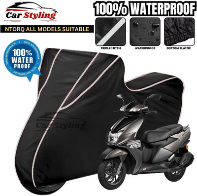 Car Styling Waterproof Two Wheeler Cover for TVS(NTORQ, Black, White)