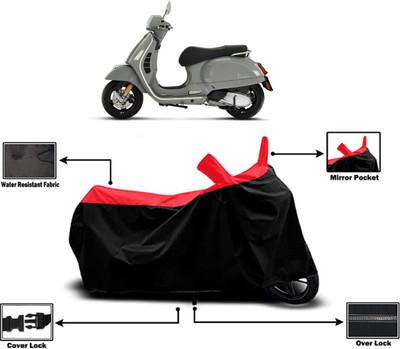 Amexride Two Wheeler Cover for Vespa(GTS 300 BS6, Red)