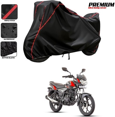 DeepShakshi AUTOMOTIVE Waterproof Two Wheeler Cover for Bajaj(Discover 110, Black, Red)