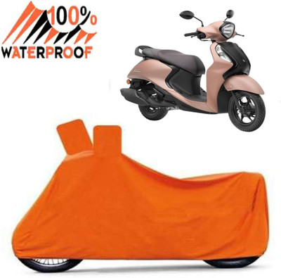 ROYAL AUTO MART Waterproof Two Wheeler Cover for Yamaha(Fascino 125, Orange)
