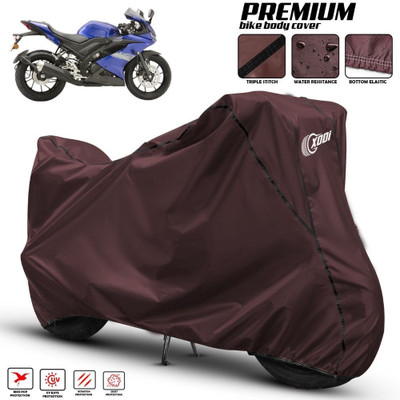 AutoGalaxy Waterproof Two Wheeler Cover for Yamaha(R15, Maroon, Black)
