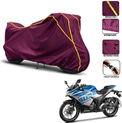 Car Life Two Wheeler Cover for Suzuki(Gixxer SF 250, Maroon, Yellow)