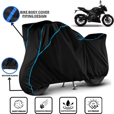 LE PRA Waterproof Two Wheeler Cover for Bajaj(Pulsar N160, Black, Blue)