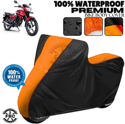 OliverX Waterproof Two Wheeler Cover for Honda(Shine, Black, Orange)