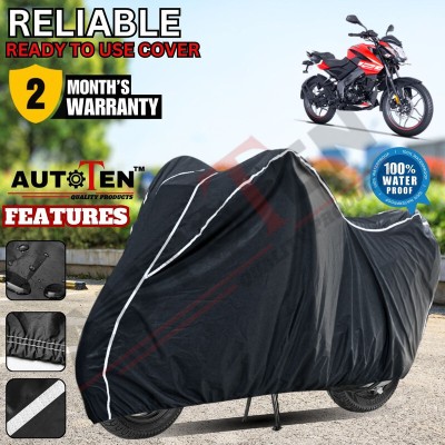 AUTOTEN Waterproof Two Wheeler Cover for Bajaj(Pulsar 125, Black, White)