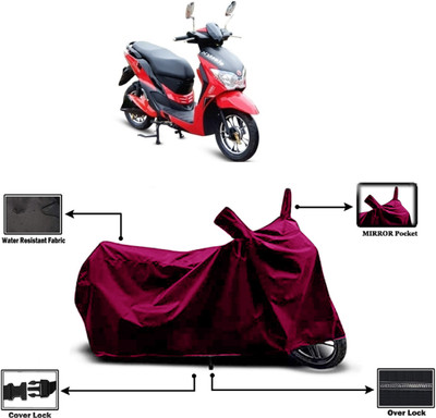 Amexride Two Wheeler Cover for Hero Electric(Electric Dash BS6, Maroon)