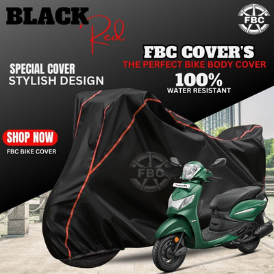 OliverX Waterproof Two Wheeler Cover for Hero(Pleasure, Black, Red)