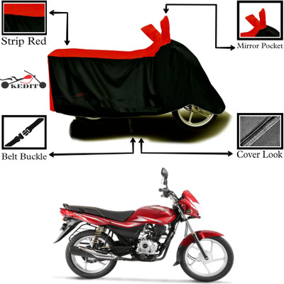 AASHTIK MART Two Wheeler Cover for Bajaj(Platina 110, Red, Black)