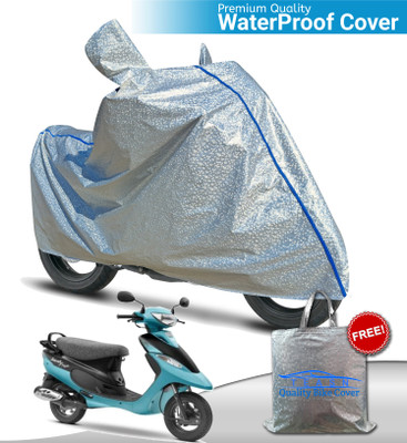 OliverX Waterproof Two Wheeler Cover for TVS(Teenz, Silver)