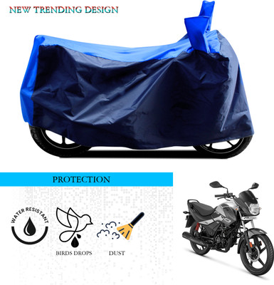 SnehaSales Waterproof Two Wheeler Cover for Hero(Passion Pro i3S, Black, Blue)