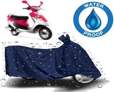 ROYAL AUTO MART Waterproof Two Wheeler Cover for TVS(Scooty Pep Plus, Blue)