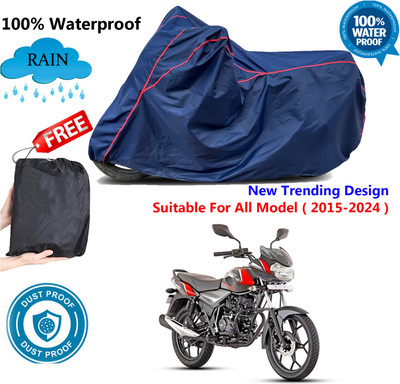 AUTOCAD Waterproof Two Wheeler Cover for Bajaj(Discover 110, Blue, Red)