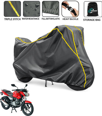 AUTOBIRSA Waterproof Two Wheeler Cover for Bajaj(Pulsar 135 LS DTS-i, Grey)