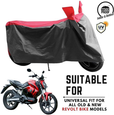 ZAQE Waterproof Two Wheeler Cover for Revolt(RV 400, Grey, Red)