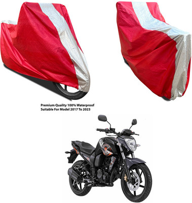AutoGalaxy Waterproof Two Wheeler Cover for Yamaha(FZ-S FI, Silver, Red)